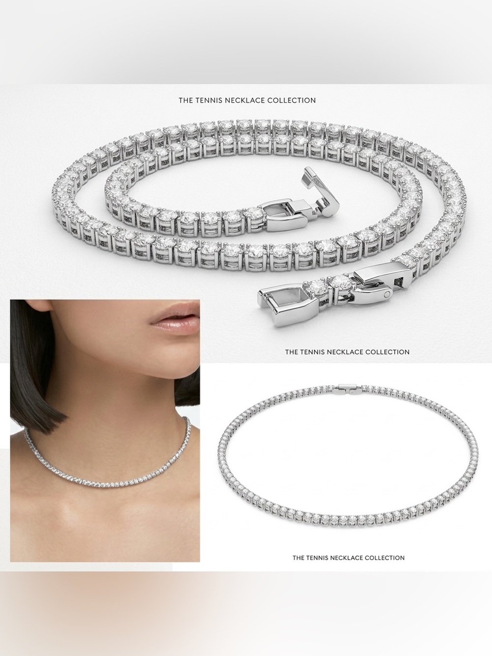 Swarovski Tennis Deluxe Necklace 5494605 White Rhodium Plated + 2 Extenders